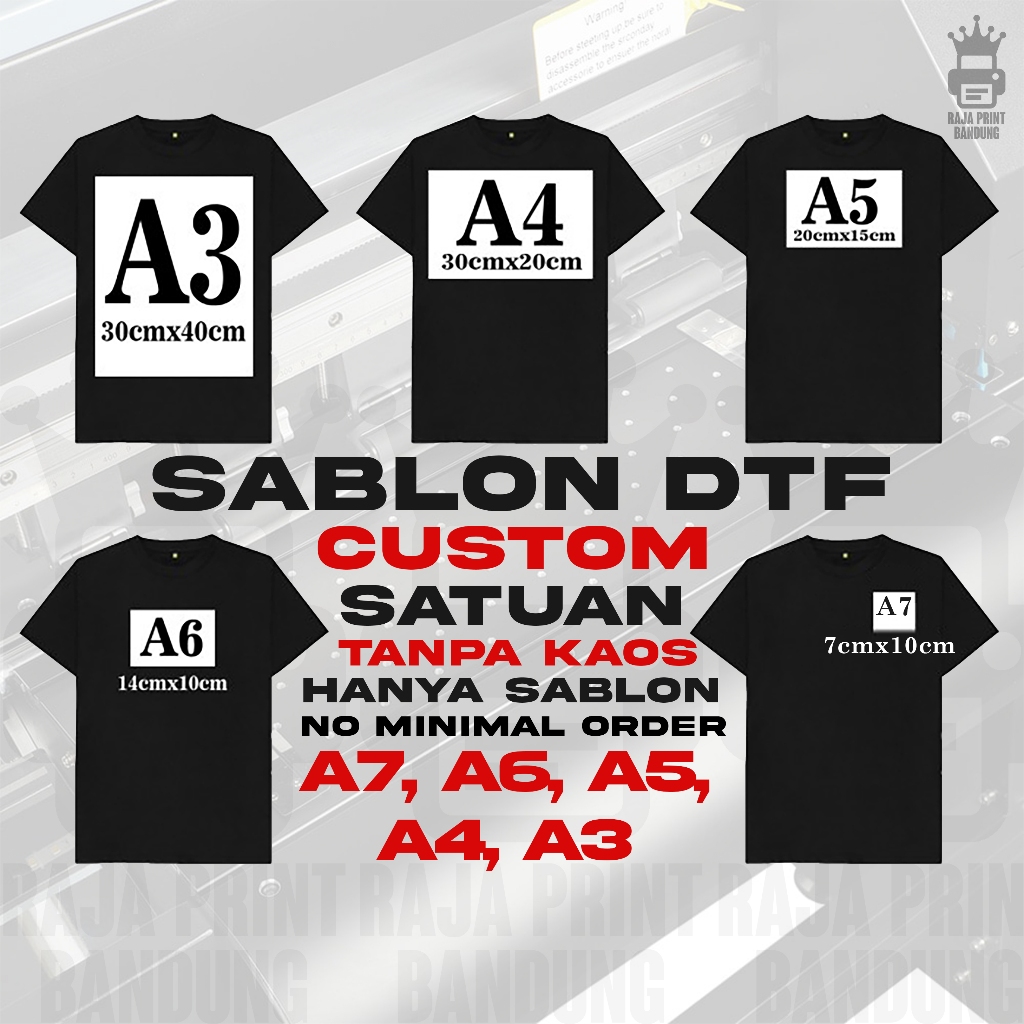 Jual DTF Sablon Sticker Setrika Custom Satuan Tanpa Kaos Tinggal Press ...