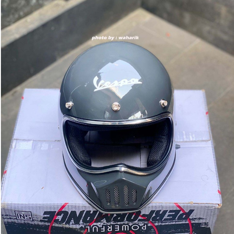 Jual helm vespa italy racing design cakil | Shopee Indonesia