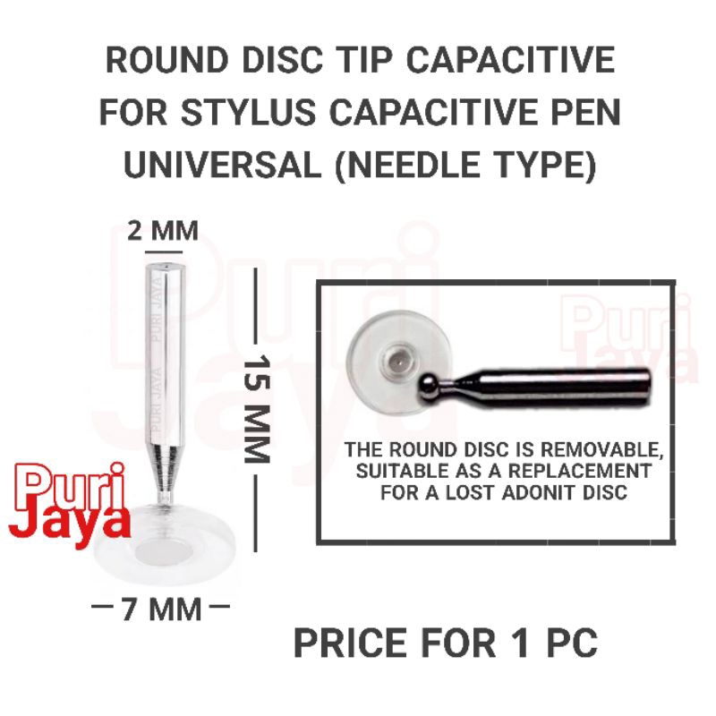 Stylus TIP NIB Round Disc Head Pen Capacitive Refill Universal 2in1  3in1 Adonit Ujung Head Pengganti Kapasitif Replacement in