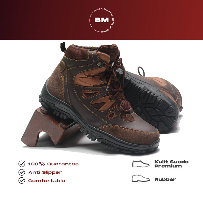 Jual BLACK MASTER Sepatu Boots Pria Hiking Sanca | Shopee Indonesia