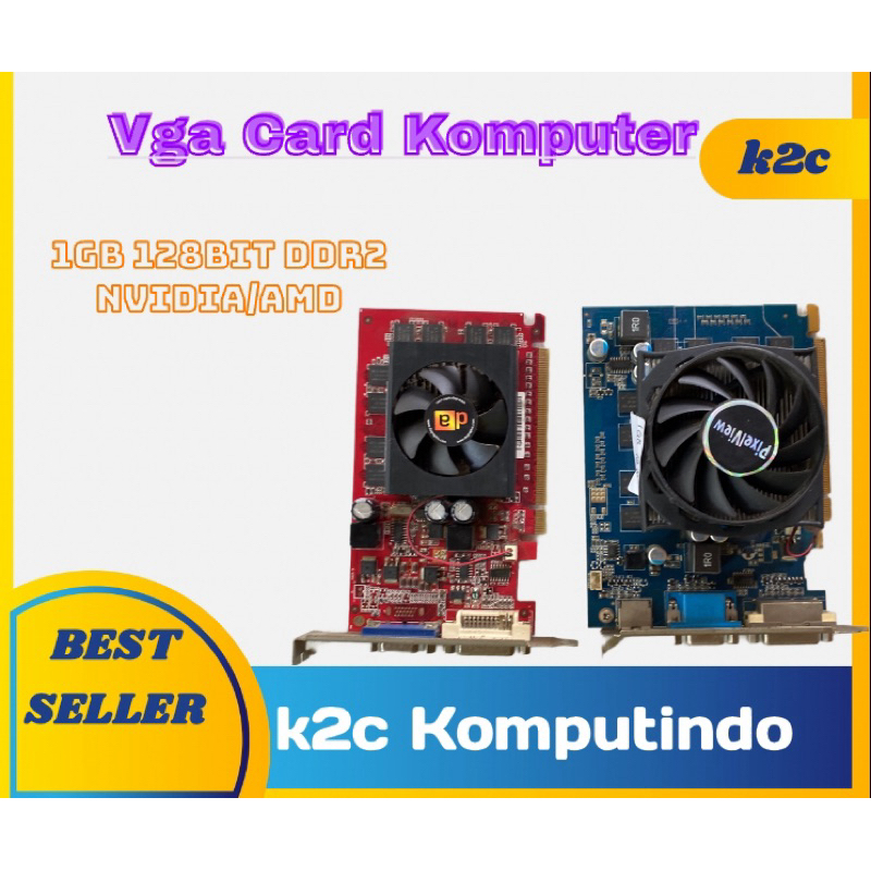 Jual Vga card pc / Komputer 1gb 128bit ddr2 second normal bergaransi