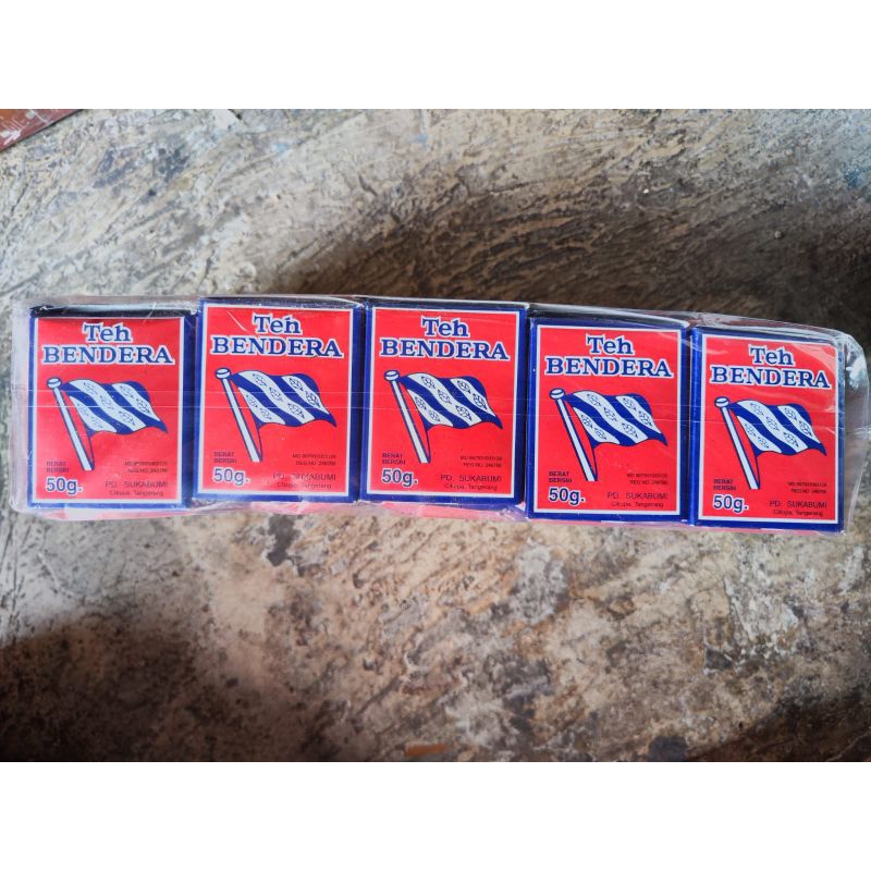 Jual TEH BENDERA BUBUK 50GR PER PAK ISI 10 PCS | Shopee Indonesia