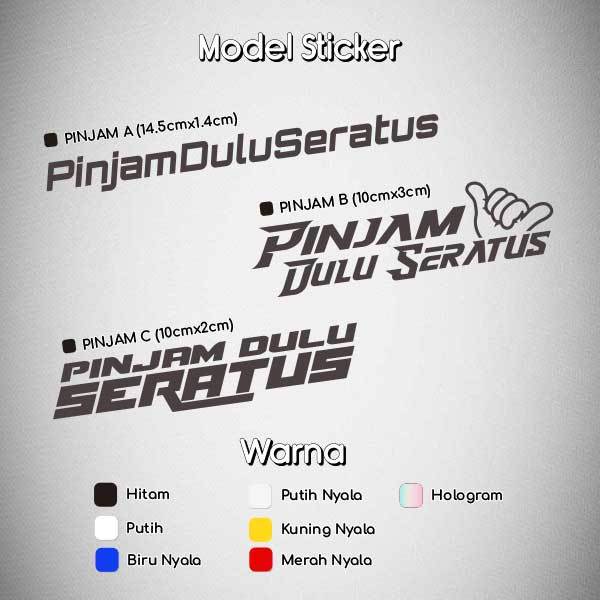 Jual Stiker Pinjam Dulu Seratus / Sticker Bengkel Pinjam Dulu Seratus ...