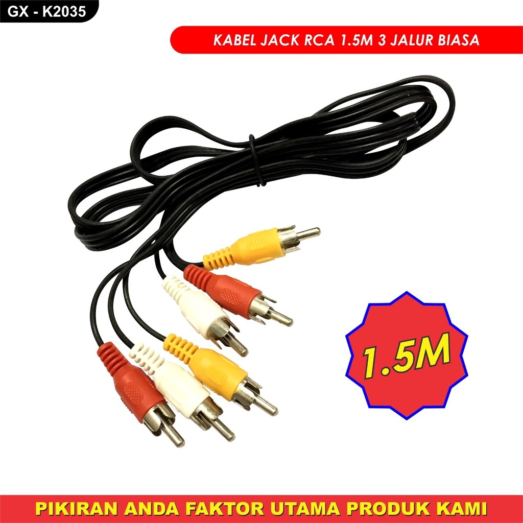 Jual KABEL 3 RCA TO 3 RCA AV VIDEO MODEL K2035 KABEL DVD TV KABEL JEK ...