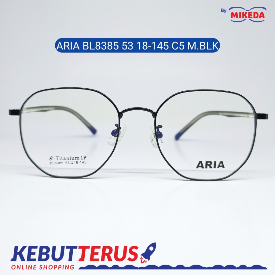 Jual Mikeda-FRAME KACAMATA ARIA 8385 C5 M BLK + LENSA(MINUS/CYLINDER ...