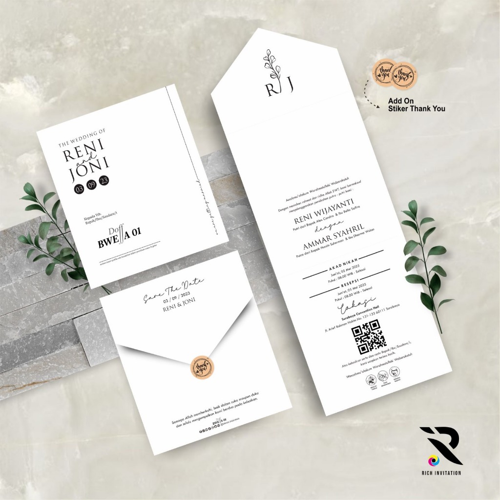 Jual CETAK UNDANGAN PERNIKAHAN SEMI AMPLOP - UNDANGAN NIKAH MODEL