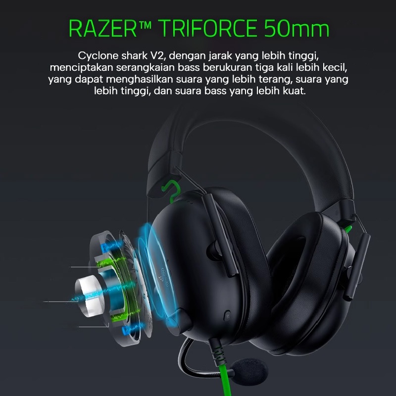 Gambar produk Razer blackshark V2X Headset Gaming Suara Sekitar dengan Mikrofon Peredam Kebisingan 5