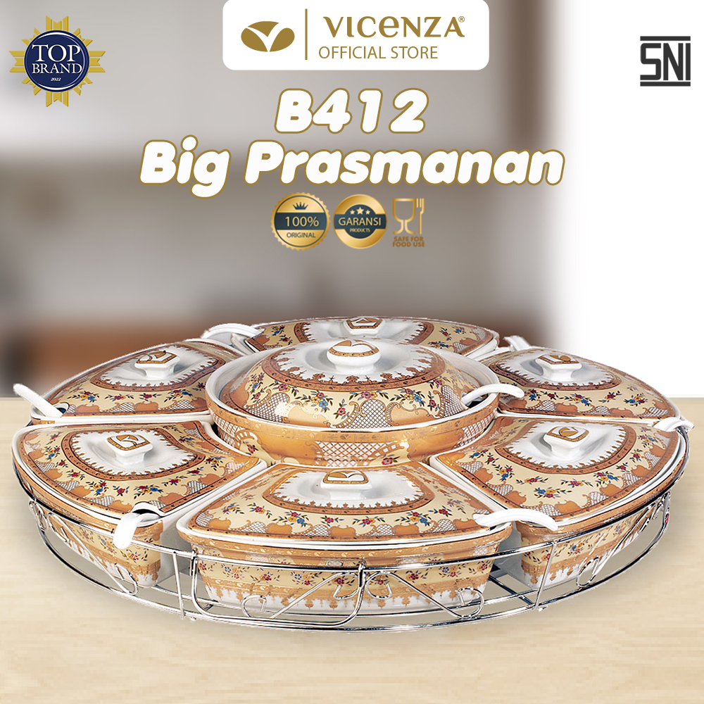 Jual Vicenza Prasmanan Besar Porcelain B412 Motif | Shopee Indonesia