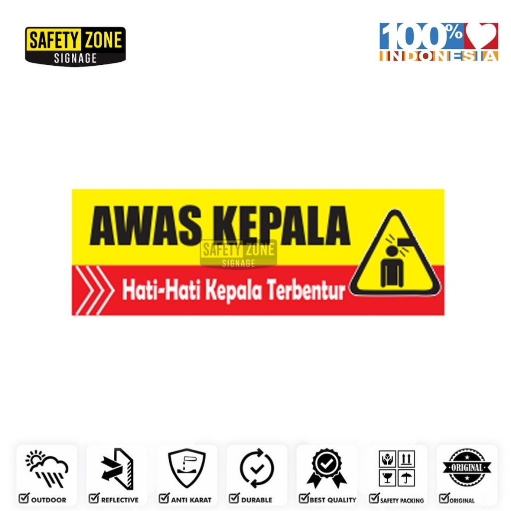 Jual Sign STICKER Awas Kepala hati-hati terbentur | Shopee Indonesia