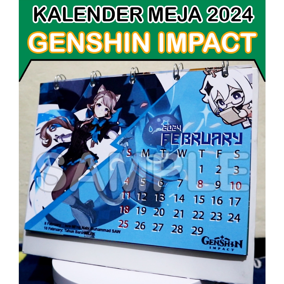 Jual KALENDER MEJA 2024 Genshin Impact Limited Edition (Ukuran A5