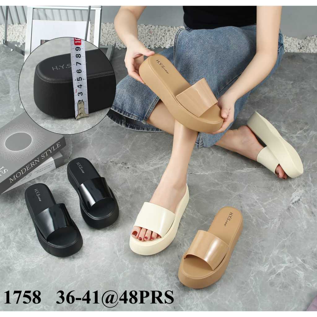 Jual Sandal Jelly Wanita Terbaru Sendal Wedges Selop Jelly Hys