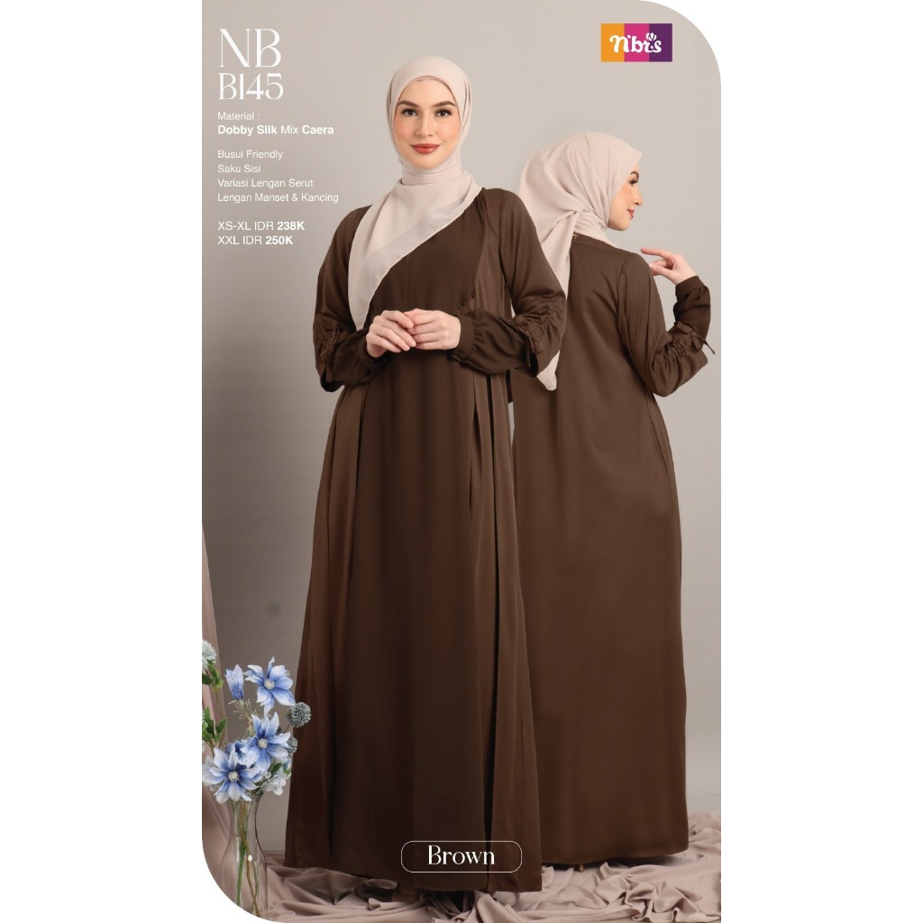 Jual Nibras Gamis NB B145 Dress Bahan Dobby Silk Mix Caera Dress Gamis  Kekinian Terbaru By Nibras Bisa COD | Shopee Indonesia