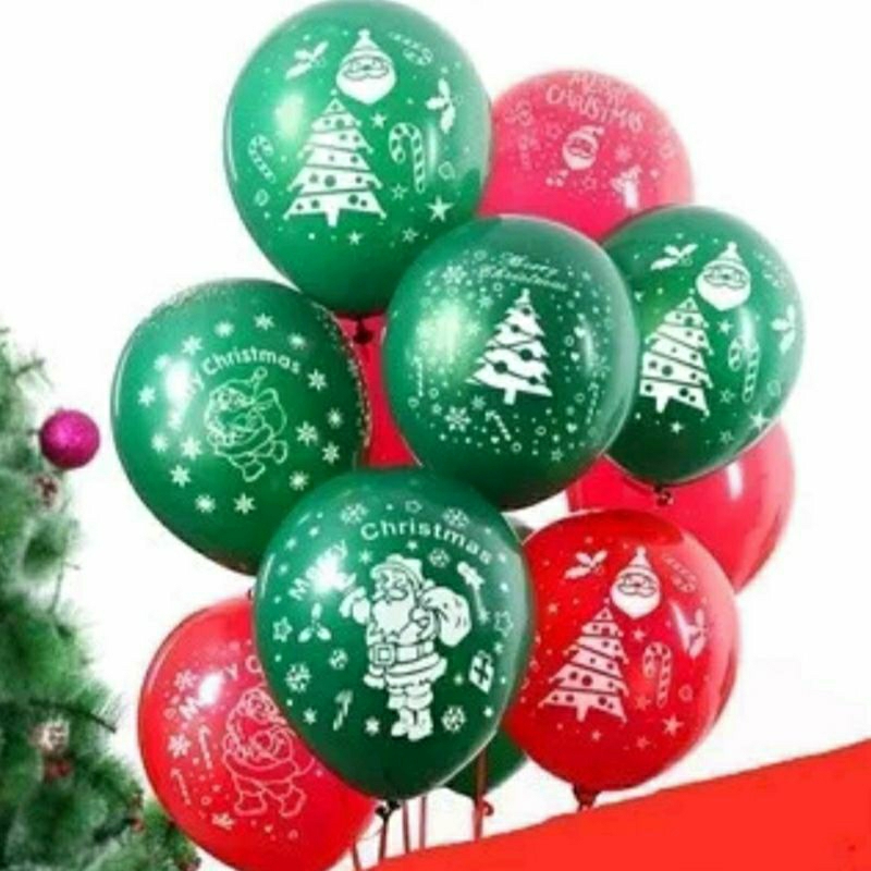 Jual Balon Lateks Merry Christmas Natal Xmas Latex Latek Balloon Hiasan Dekorasi Pesta 12 Inch