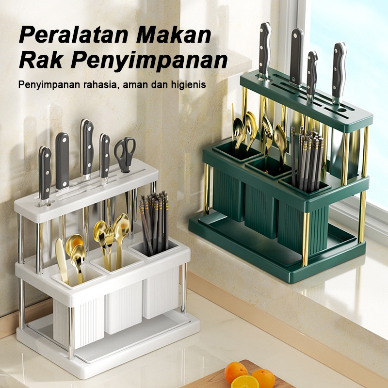 Jual Tempat Pisau Dapur Pengatur Perkakas Pisau Multifungsi Sumpit Dapat Dikuras Sendok Garpu 9218