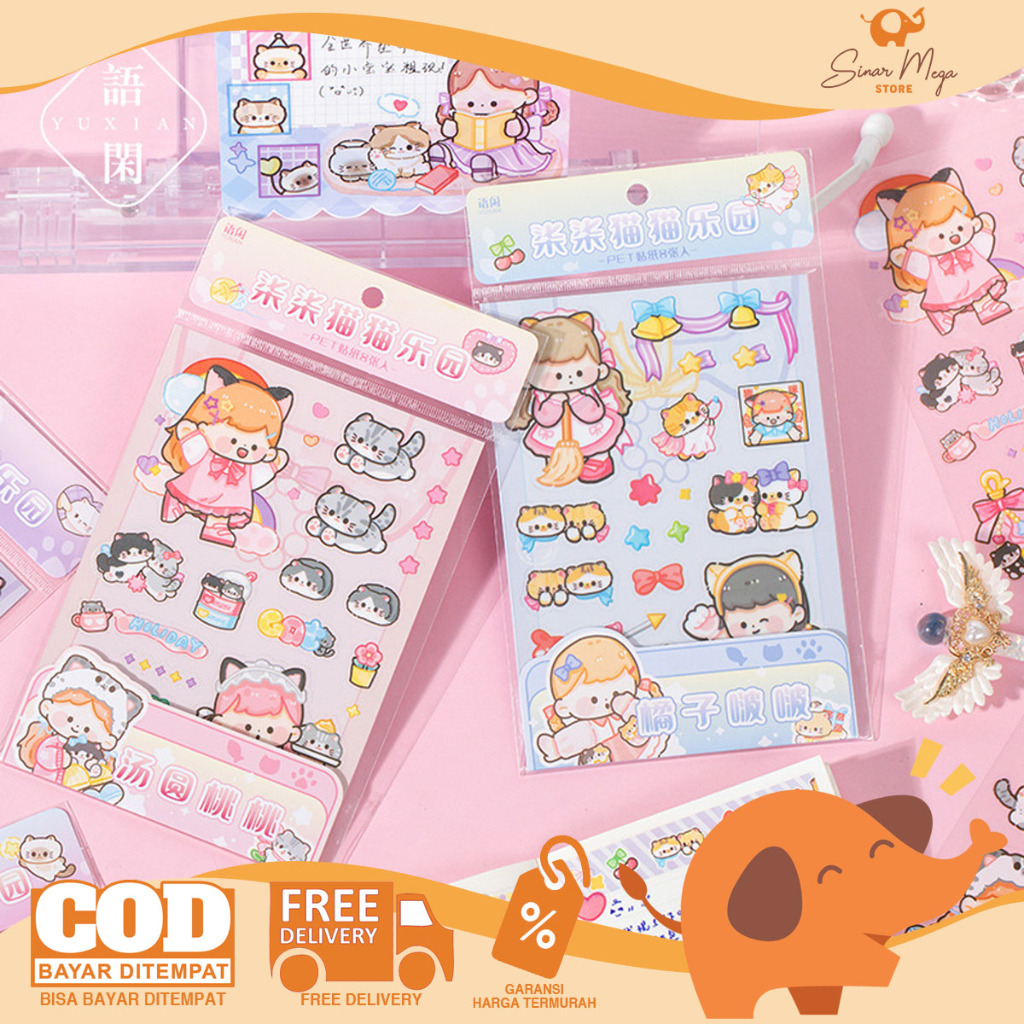 Jual Chichi Cat Paradise Deco Stickers / Diary Deco Sticker / Stiker ...
