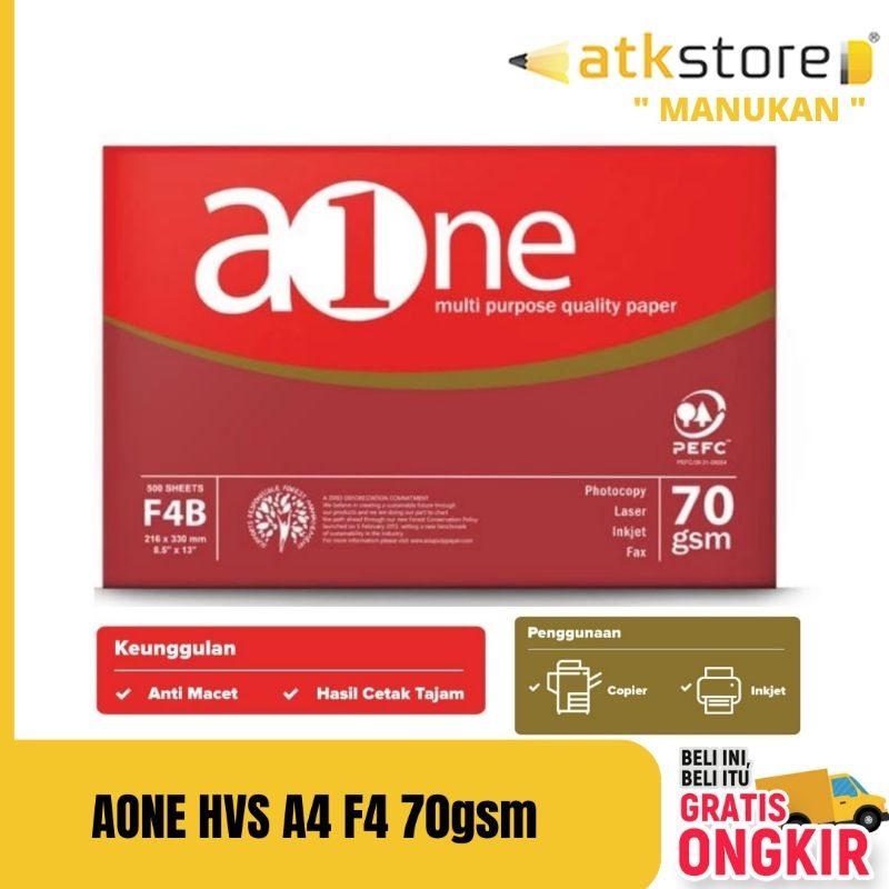 Jual Kertas Hvs Aone A4 70 Gram Hvs Aone Folio Murah Shopee Indonesia