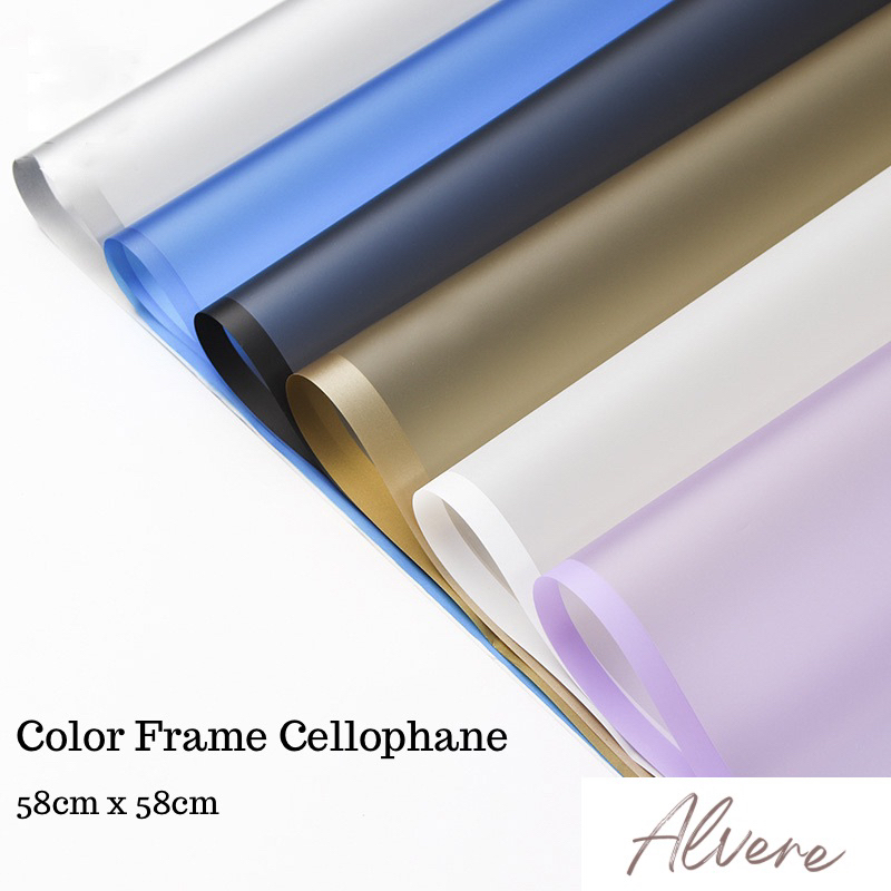Jual [5 Lembar] Color Frame Cellophane List Transparan Wrapping Bouquet ...