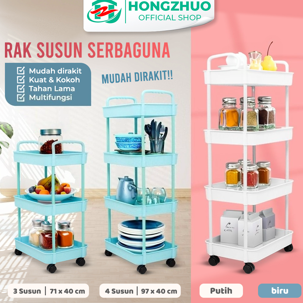 Jual [KODE. R50I] Hongzhuo Rak Susun Penyimpanan Terbuka Serbaguna Rak ...