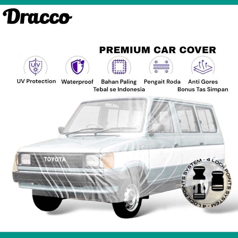 cover mobil toyota kijang transparan tebal waterproof DRACCO bonus tas simpan