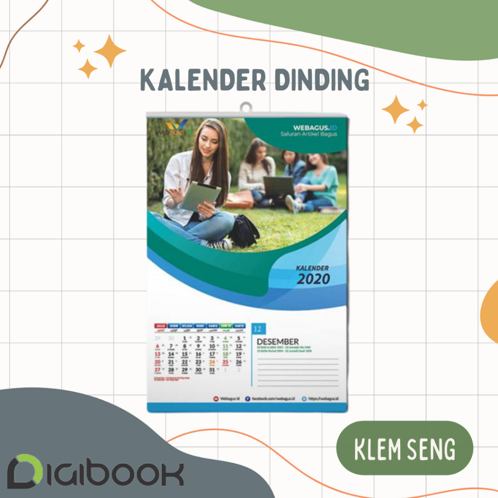 Jual Custom Kalender Dinding 2024 - 4 Lembar Klem Seng | Shopee Indonesia