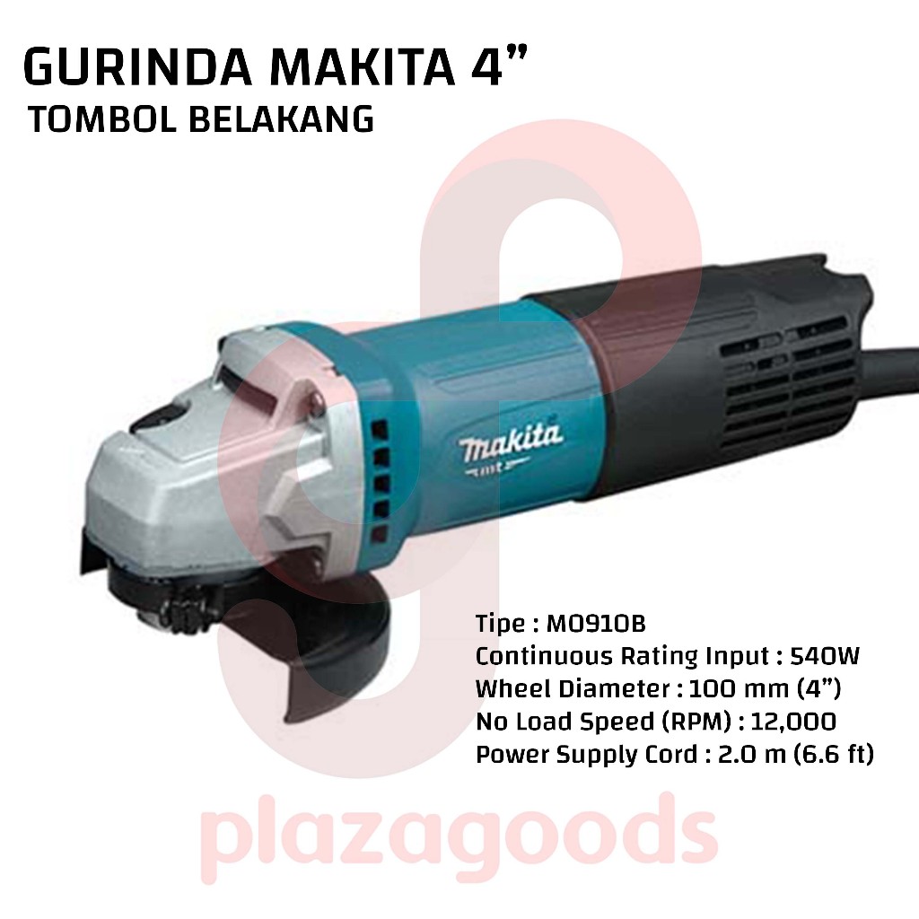 Jual GURINDA GRINDA GERINDA TANGAN MAKITA 4 INCH M0910B (MT 91) TOMBOL ...