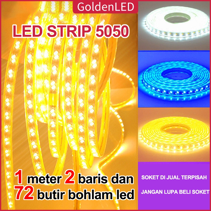 Jual Golden LED METERAN LAMPU LED STRIP SELANG METERAN 1M 100M OUTDOOR DAN INDOOR LAMPU PLAFON