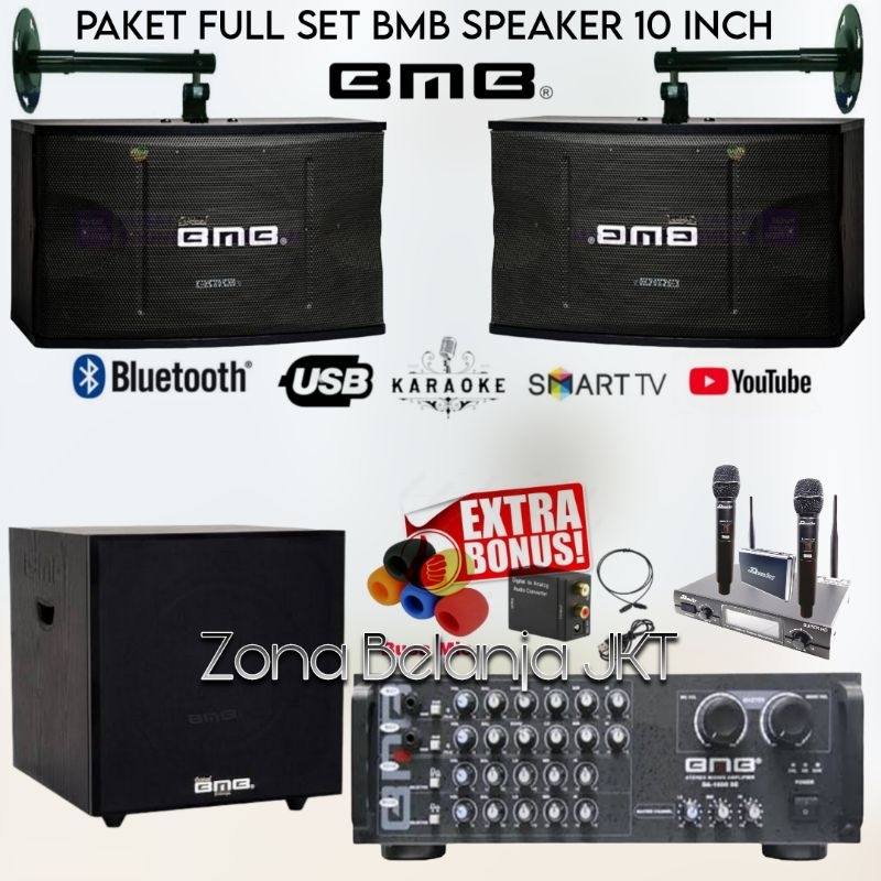 Jual PAKET SOUND SYSTEM KARAOKE SET FULL BMB 10 INCH + SUBWOOFER 12