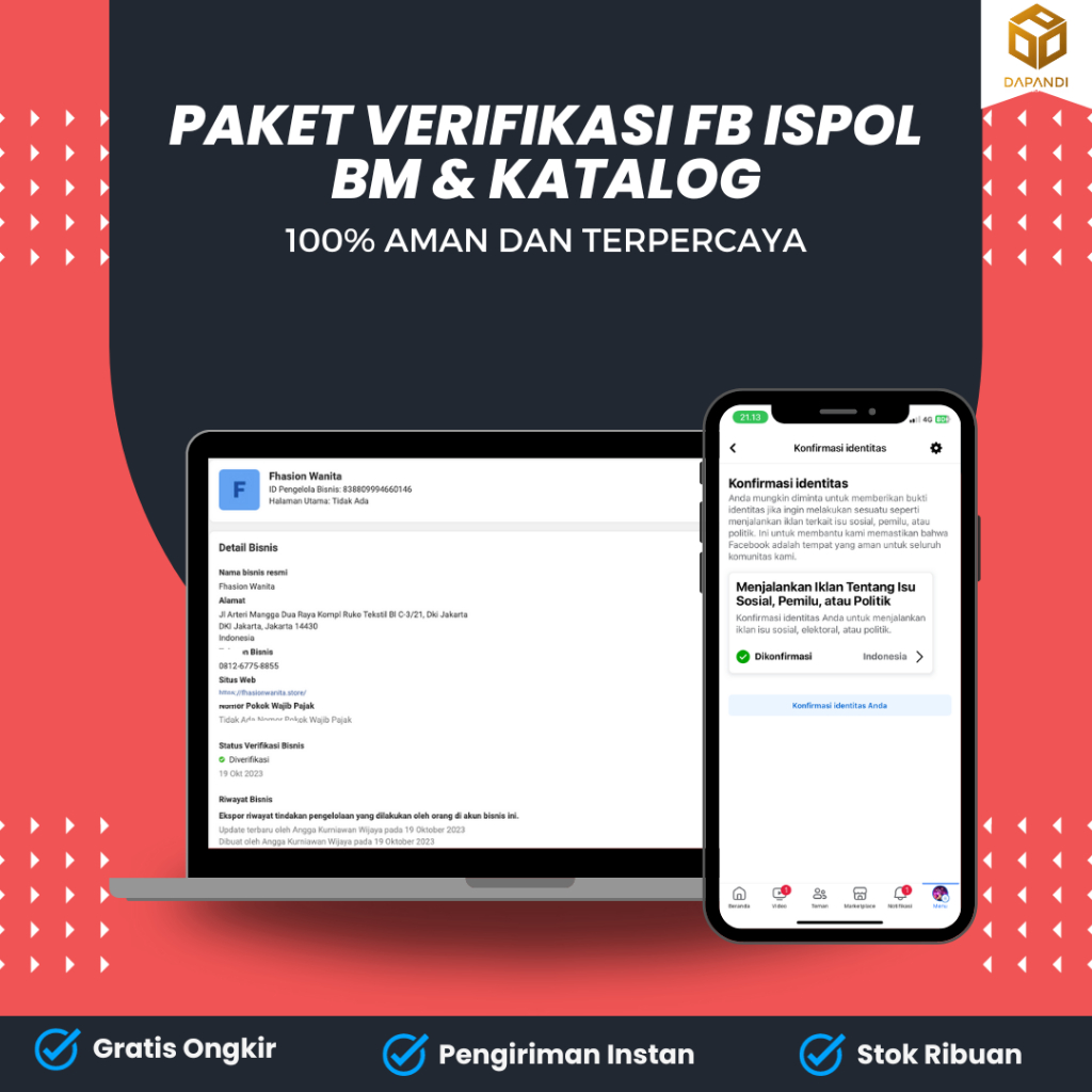 Jual Paket Facebook Personal Dan Business Manager Terverifikasi Pihak ...