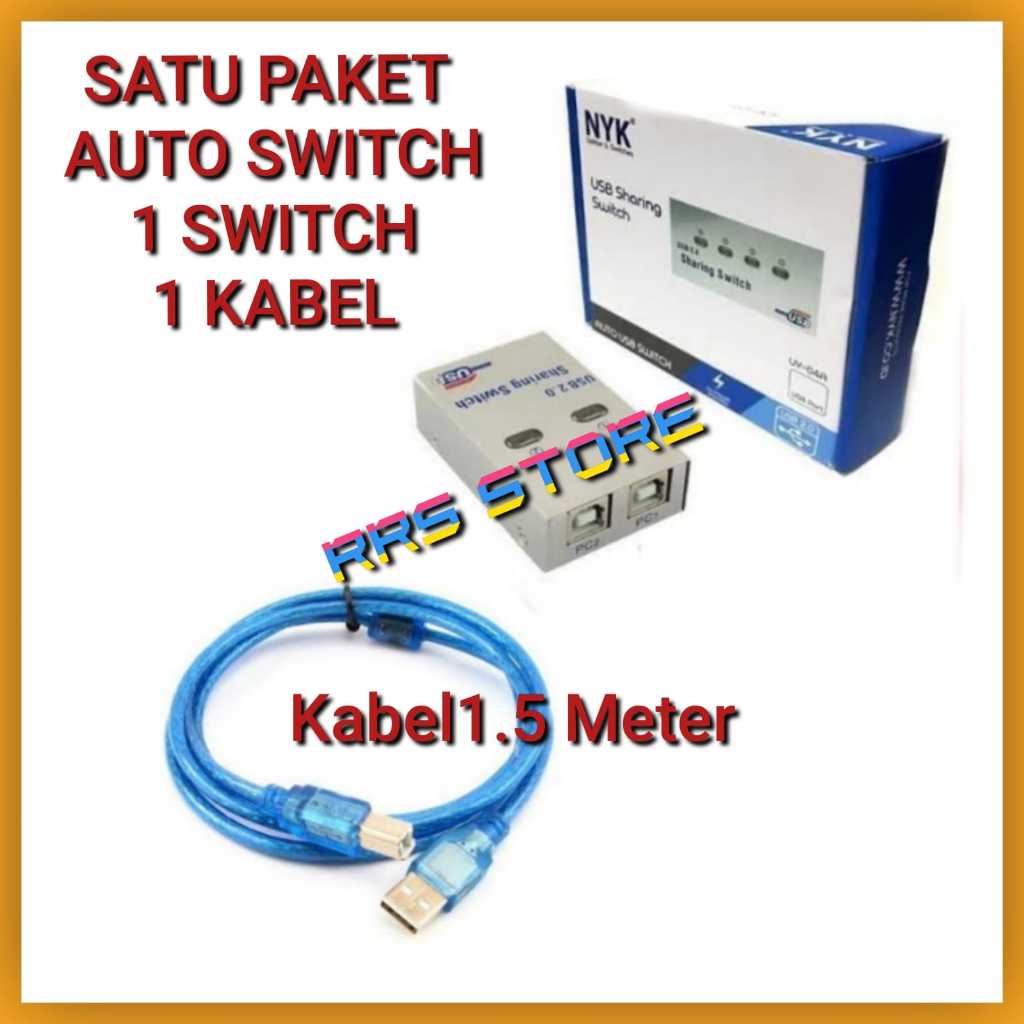 Jual Satu Paket Auto Switch Printer Kabel Printer Usb Sharing Switcher Usb Auto