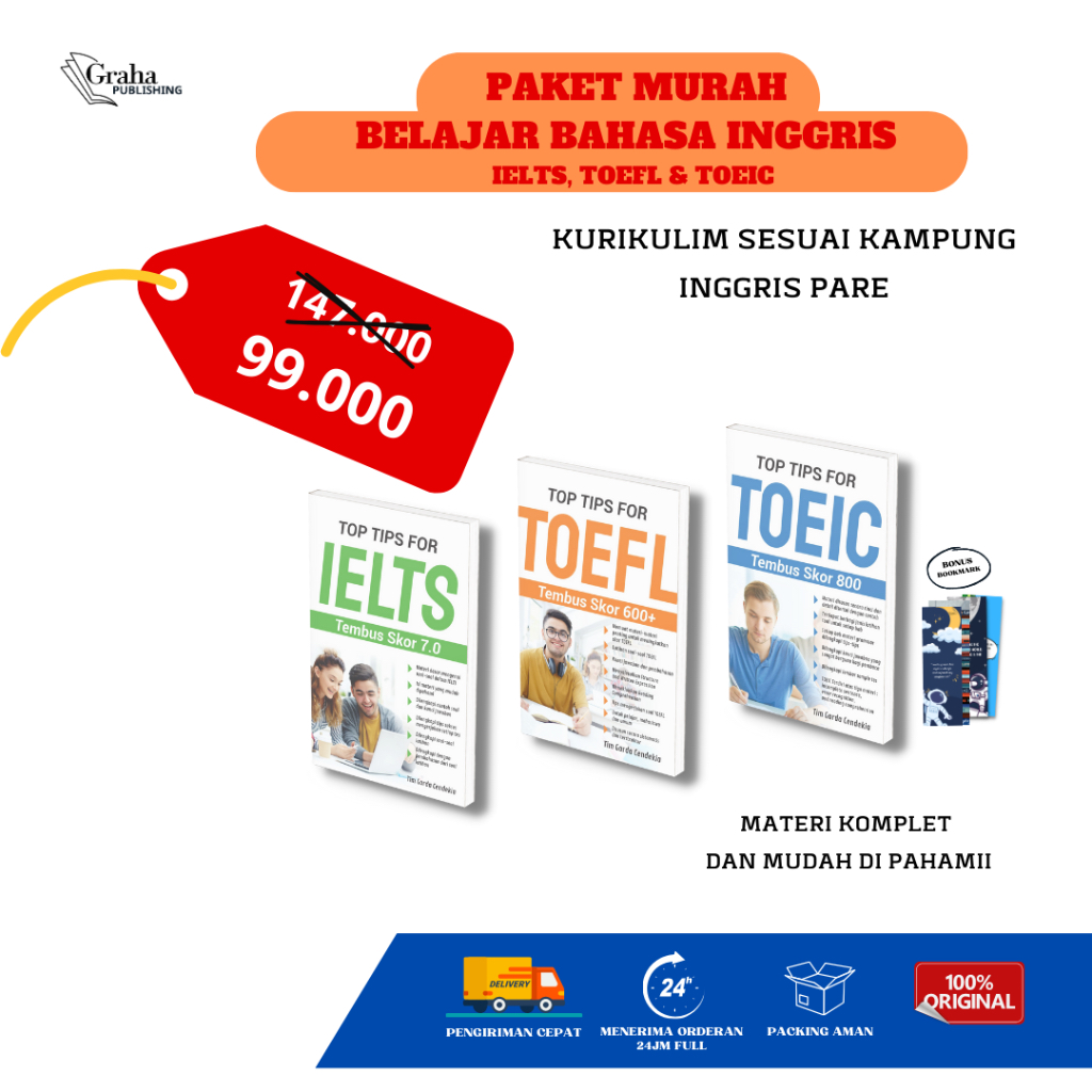 Jual BUKU BELAJAR BAHASA INGGRIS IELTS TOEFL TOEIC | BUKU BELAJAR ...