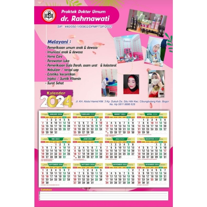 Jual Kalender 2024/Kalender Custom/Kalender Souvenir Bidan/Kalender ...