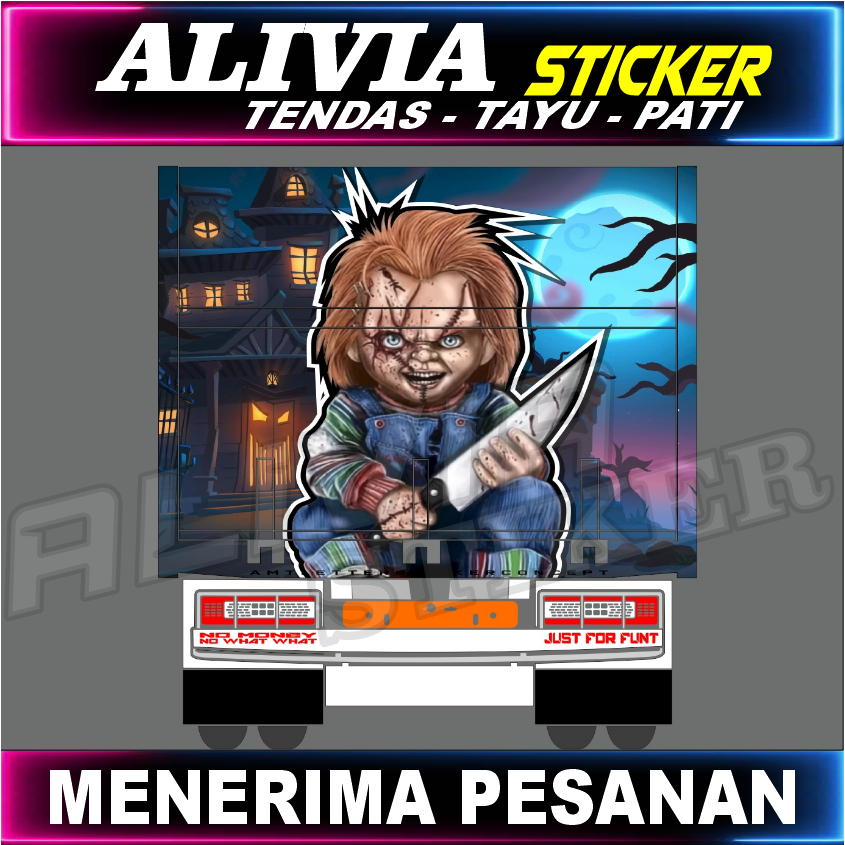 Jual Stiker Dekal Bak Belakang Truck - Gambar Chucky - Bisa Bebas ...