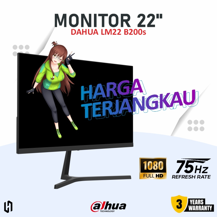 Jual Monitor 22 Inch FHD 1080P Bazel-less LED 75Hz Dahua LM22 B200s ...