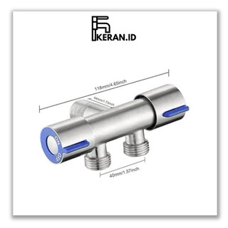 Jual [KERAN.ID] Stop kran 2 cabang on off kanan kiri stainless steel ...