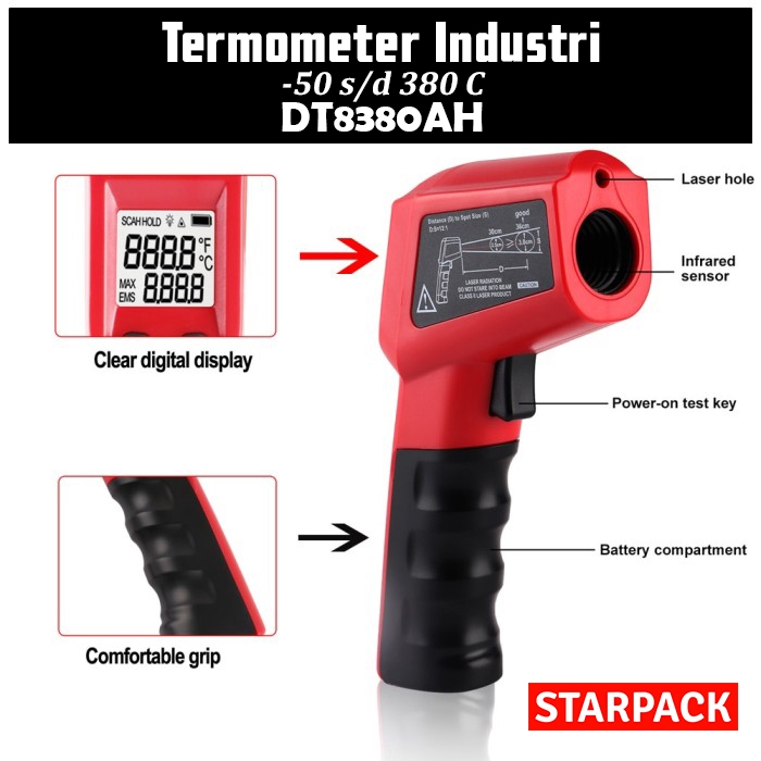 Jual Infrared Thermometer DT8380Ah Termometer Tembak Industri Shopee