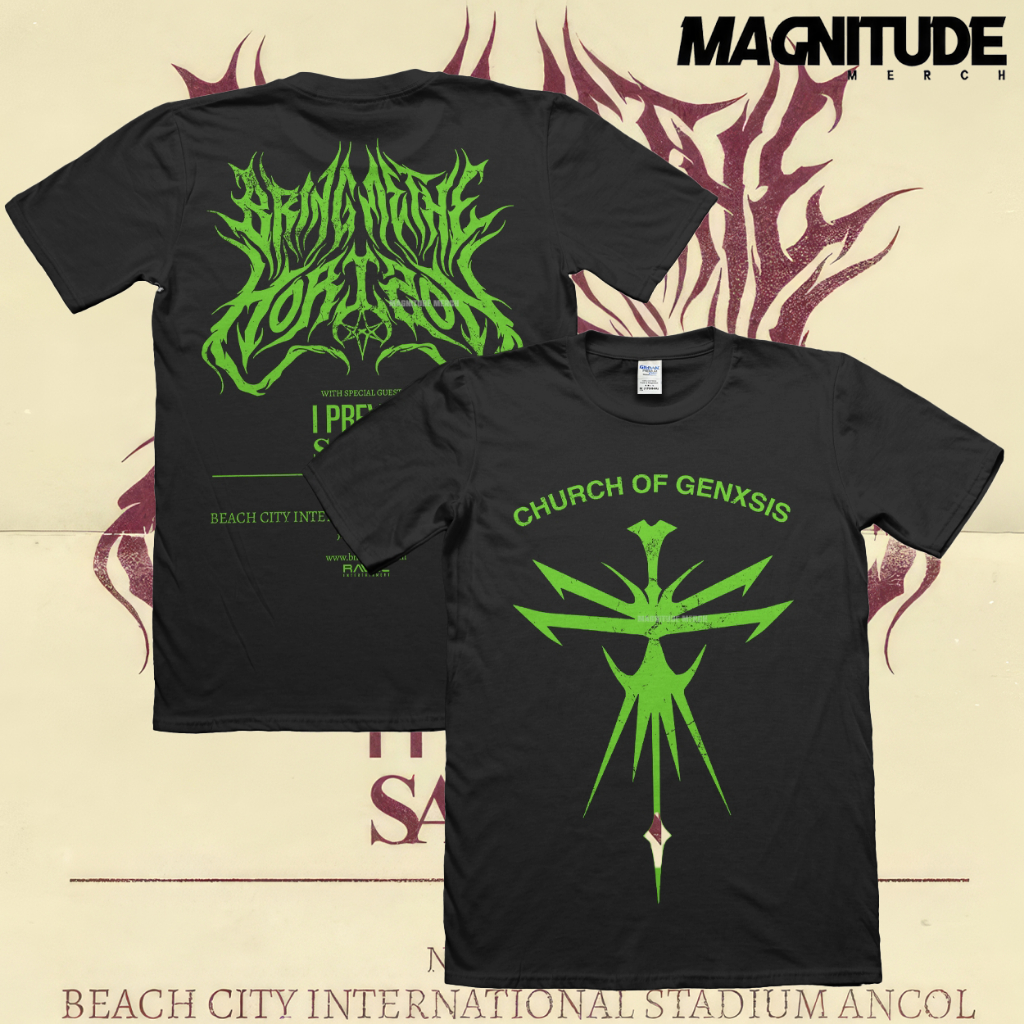 Magnitude T-Shirt Bring Me The Horizon BMTH TOUR 2023 - Church of Genxsis|  Kaos musik | Kaos band |