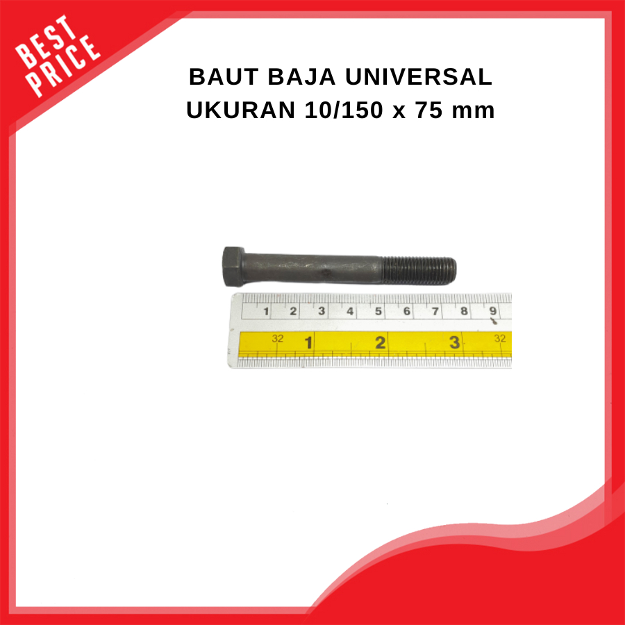 Jual Baja Hitam Nut Bolt Baud Hexagonal Kepala Segi Enam Baut Baja Mur Ukuran X Mm