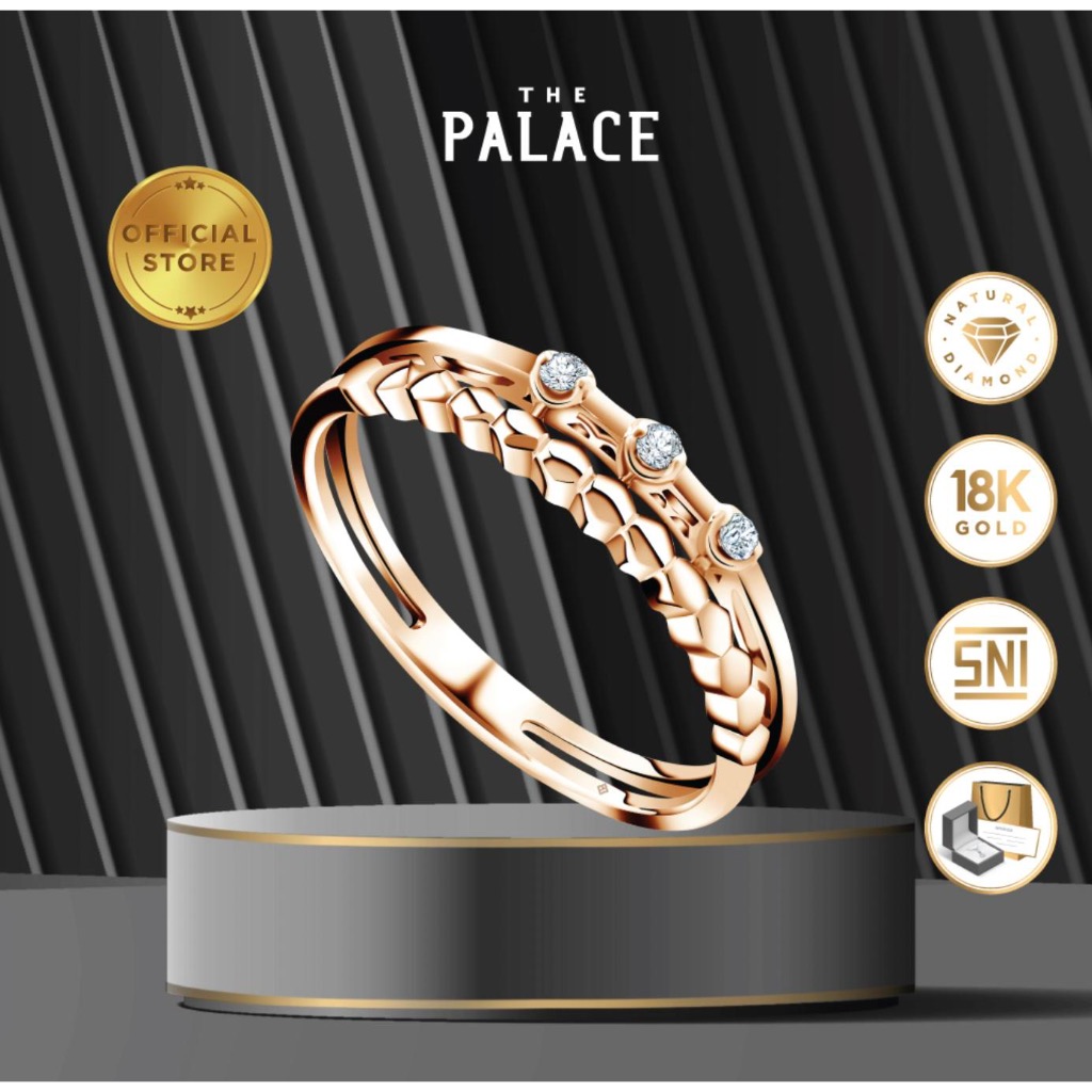 The Palace Ladies Ring / Cincin Combine Dots Three Diamond