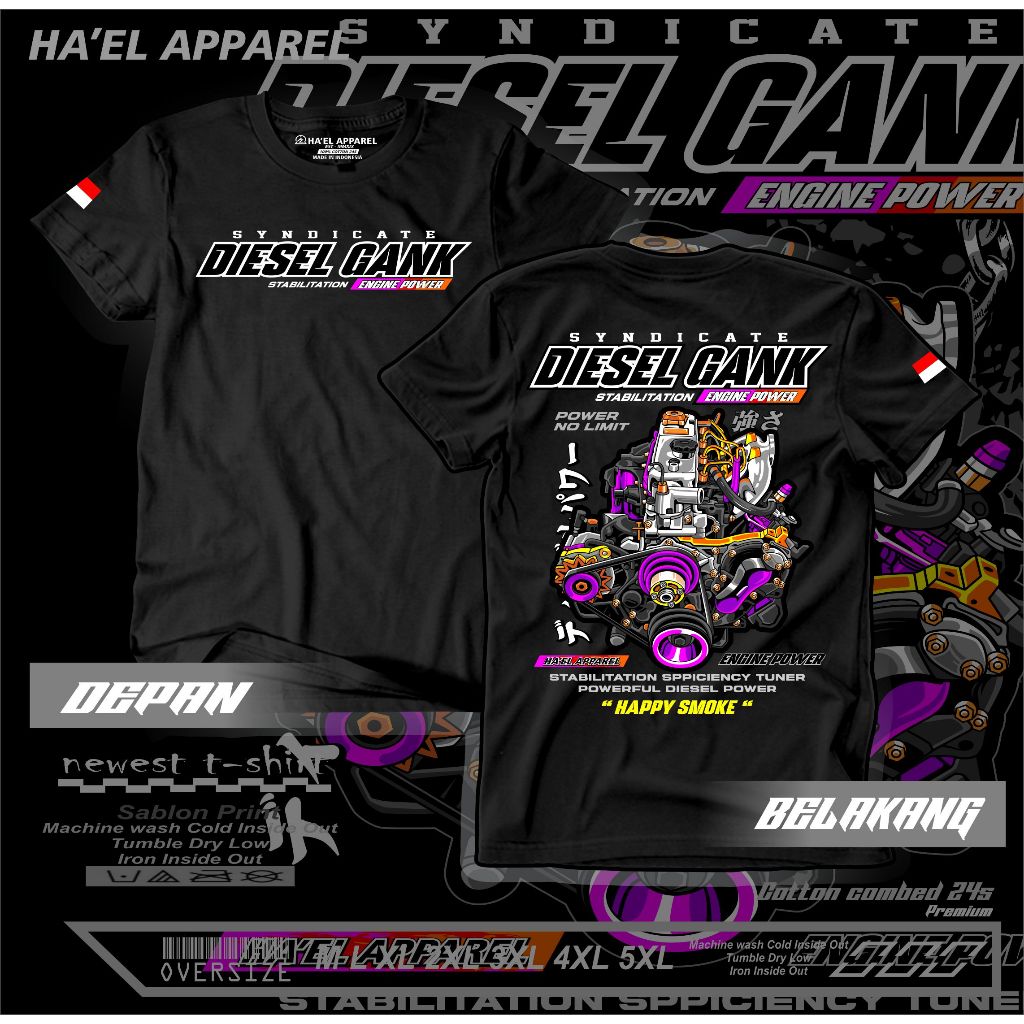 Jual KAOS " DIESEL GANK Original Ha'el " BAJU ENGINE POWER KAOS