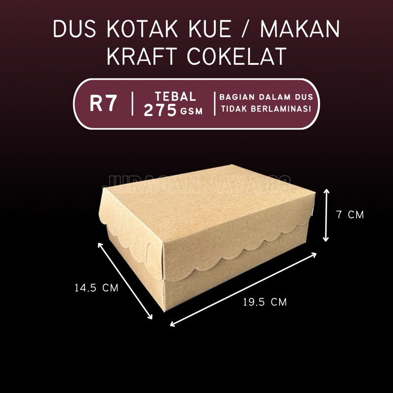 Jual Dus Kue Kotak R X X Cm Kraft Cokelat Ketebalan Gram