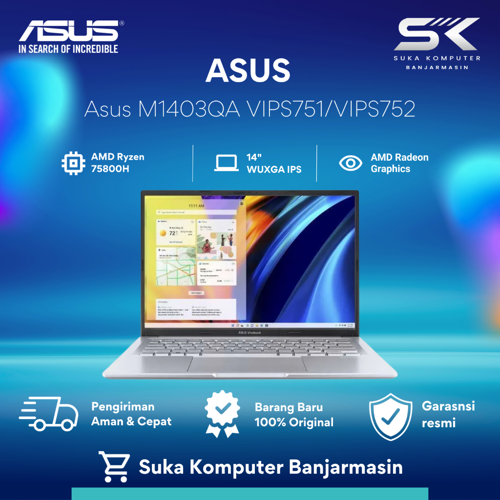 Jual Asus M1403QA VIPS751 (Quiet blue) / VIPS752 (Silver) Ryzen 7-5800H ...