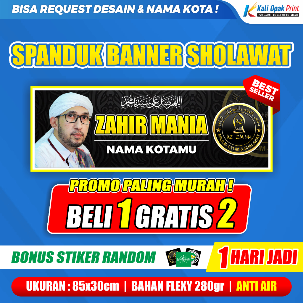 Jual [BELI 1 GRATIS 2] SPANDUK BANNER SHOLAWAT | ZAHIR MANIA | SHOLAWAT ...