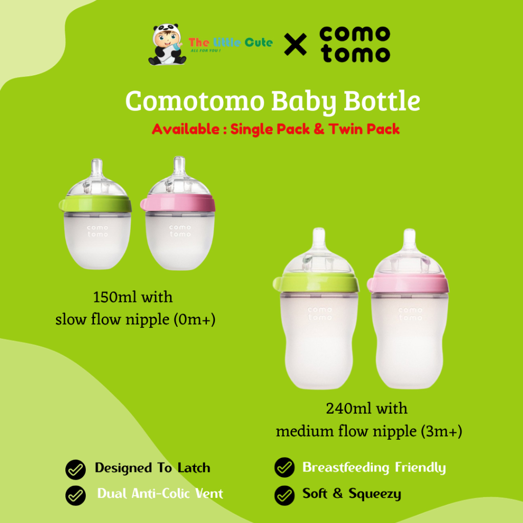 Twin Pack Comotomo 150ml Comotomo Baby Bottle Twin Pack Single