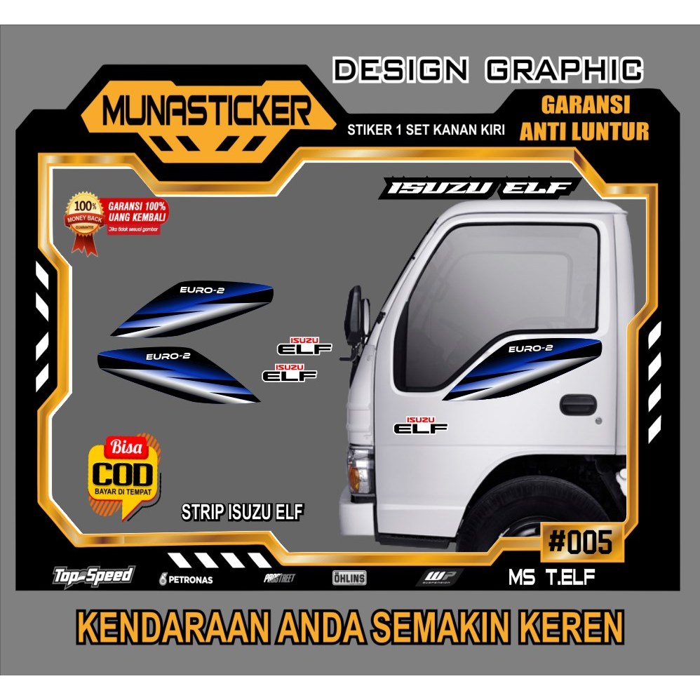 Jual Stiker Pintu Isuzu Elf EURO-2 Nkr71 Nhr55 / Stiker Elf EURO-2 ...