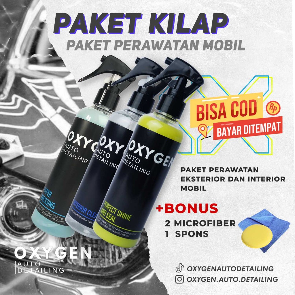 Jual Paket Kilap Oxygen Auto Detailing Paket Perawatan Mobil Pengkilap Mobil Lengkap Paket