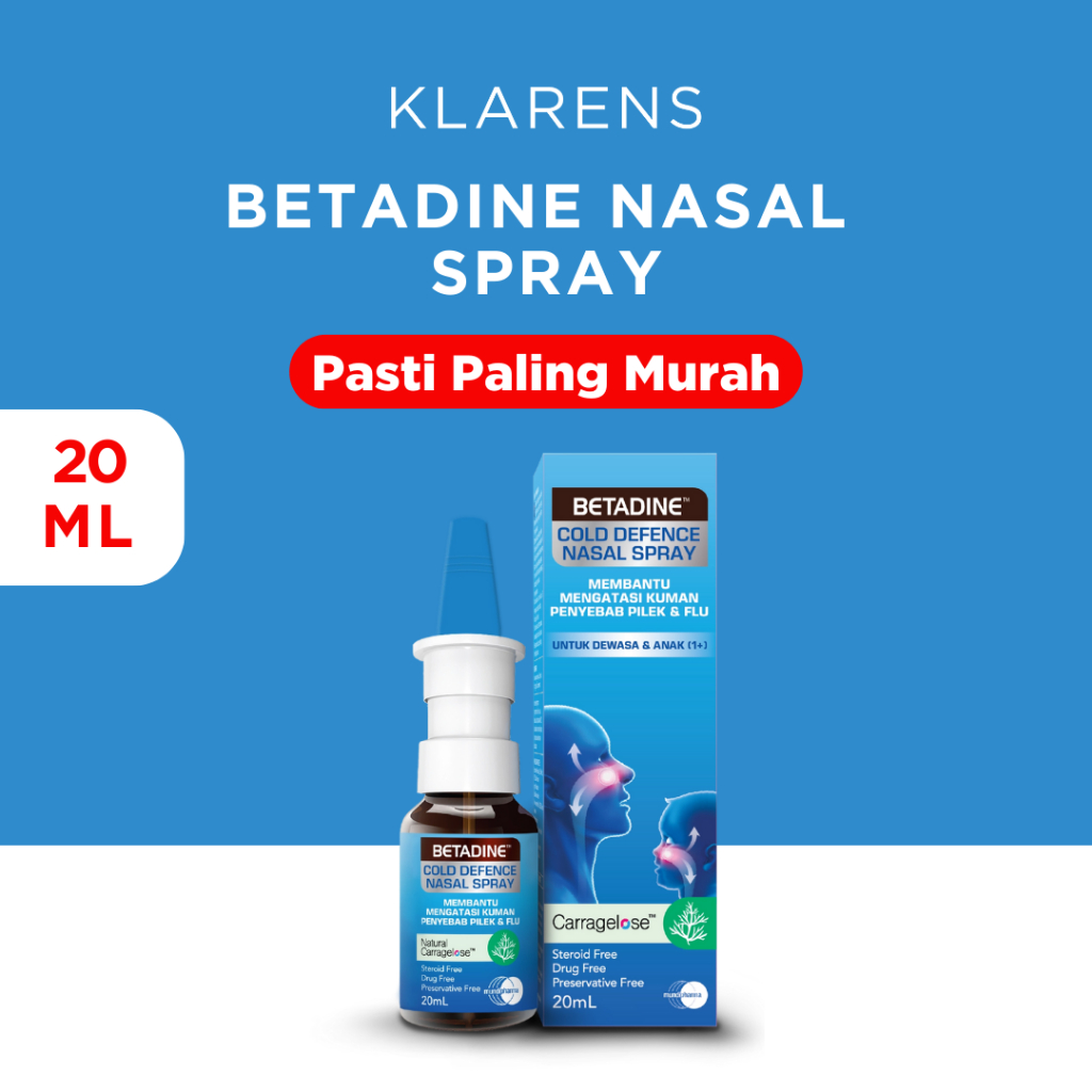 Jual Semprot Hidung Nasal Spray Betadine Cold Defence Nasal Spray ...