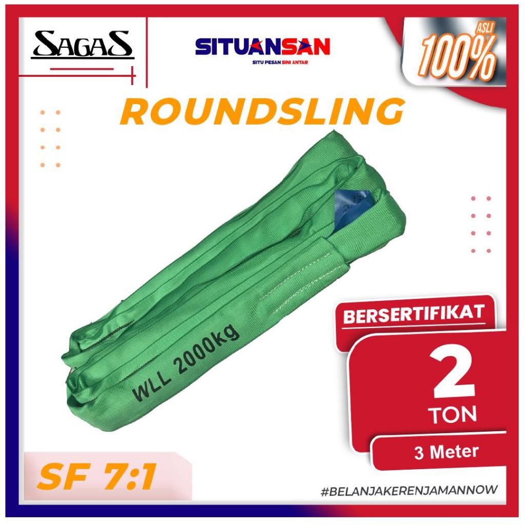 Jual Roundsling 2 Ton x 3 Meter Round Sling SAGAS | Shopee Indonesia