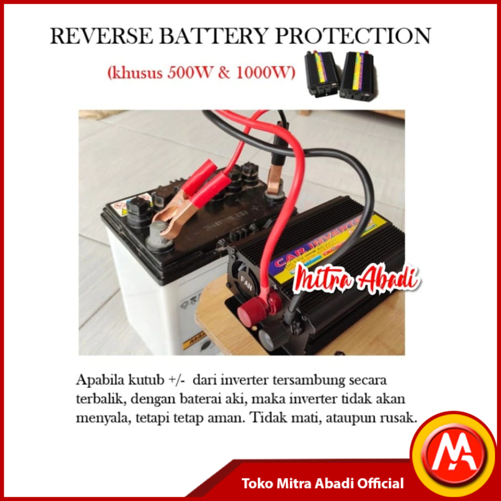 Jual Inverter Car DC 12V to AC 220V Power Besar Reversed Battery ...