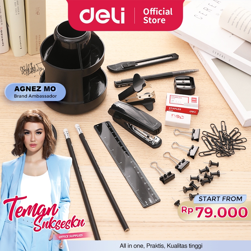 Jual Deli Set Alat Tulis Kantor Atk Stationary Set Paket Hemat Super