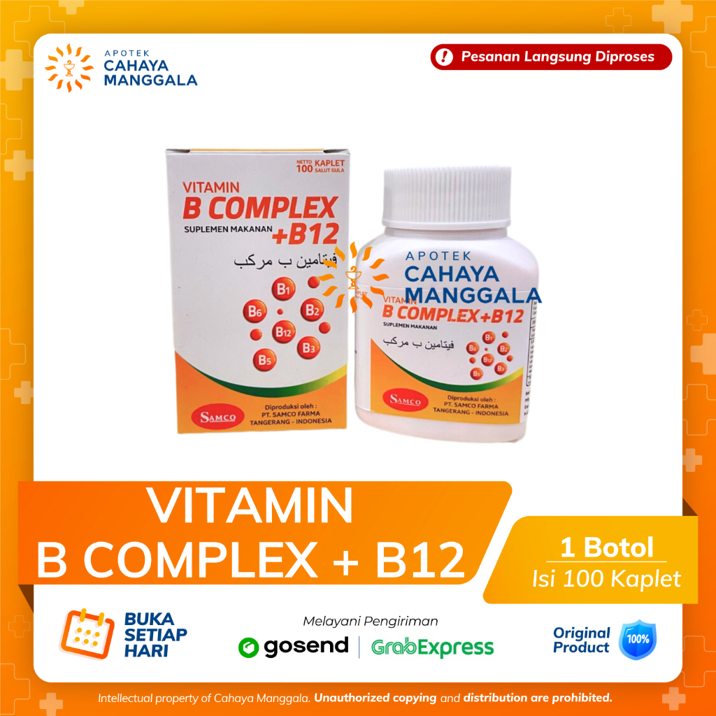 Jual VITAMIN B COMPLEX + B 12 BOTOL 100 KAPLET | Shopee Indonesia